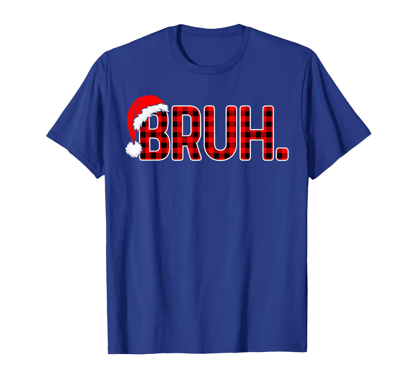 Bruh Funny Christmas Plaid Teens Boys Men Kids Xmas Pajamas T-Shirt