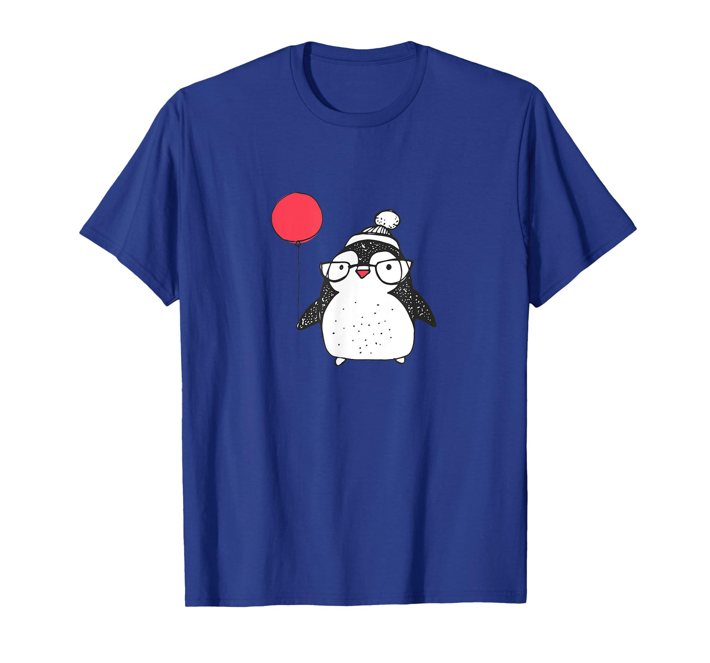 Kids Cute Christmas Baby Penguin Red Balloon Eyeglasses T-Shirt