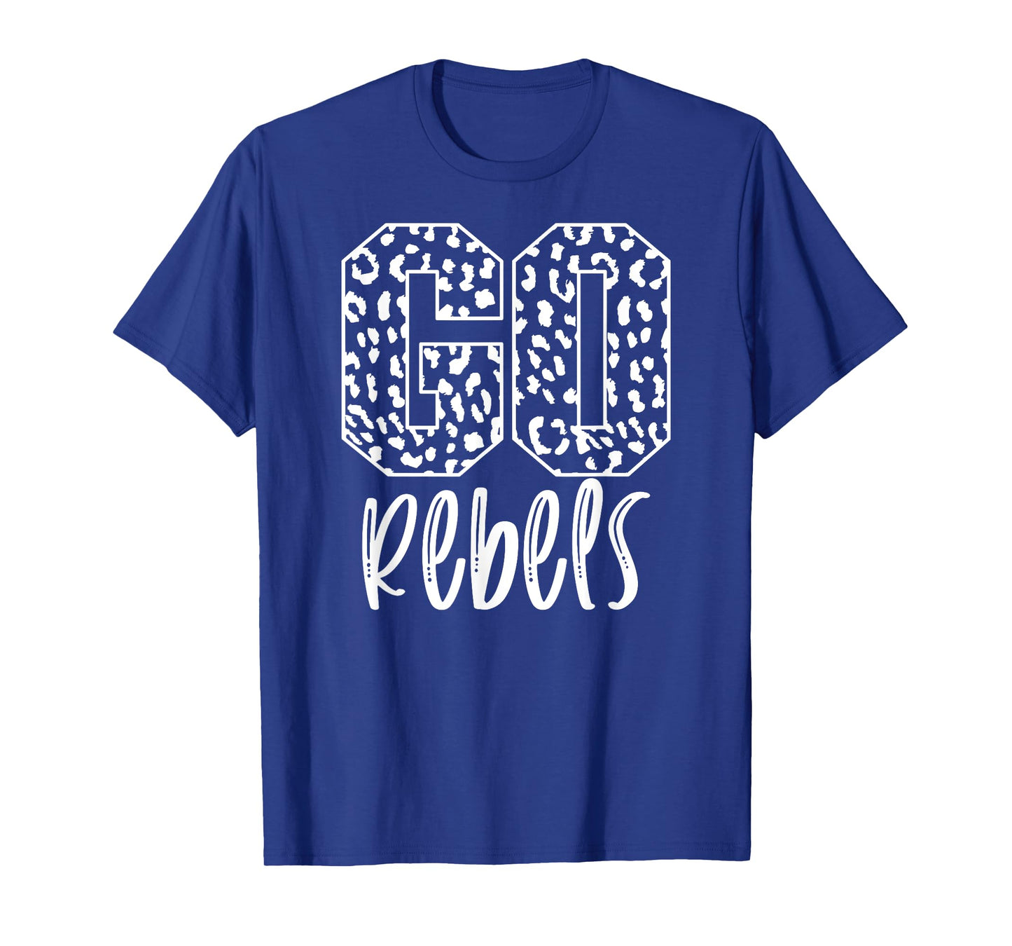 Rebels Team Mascot School Spirit Game Night Leopard Print T-Shirt