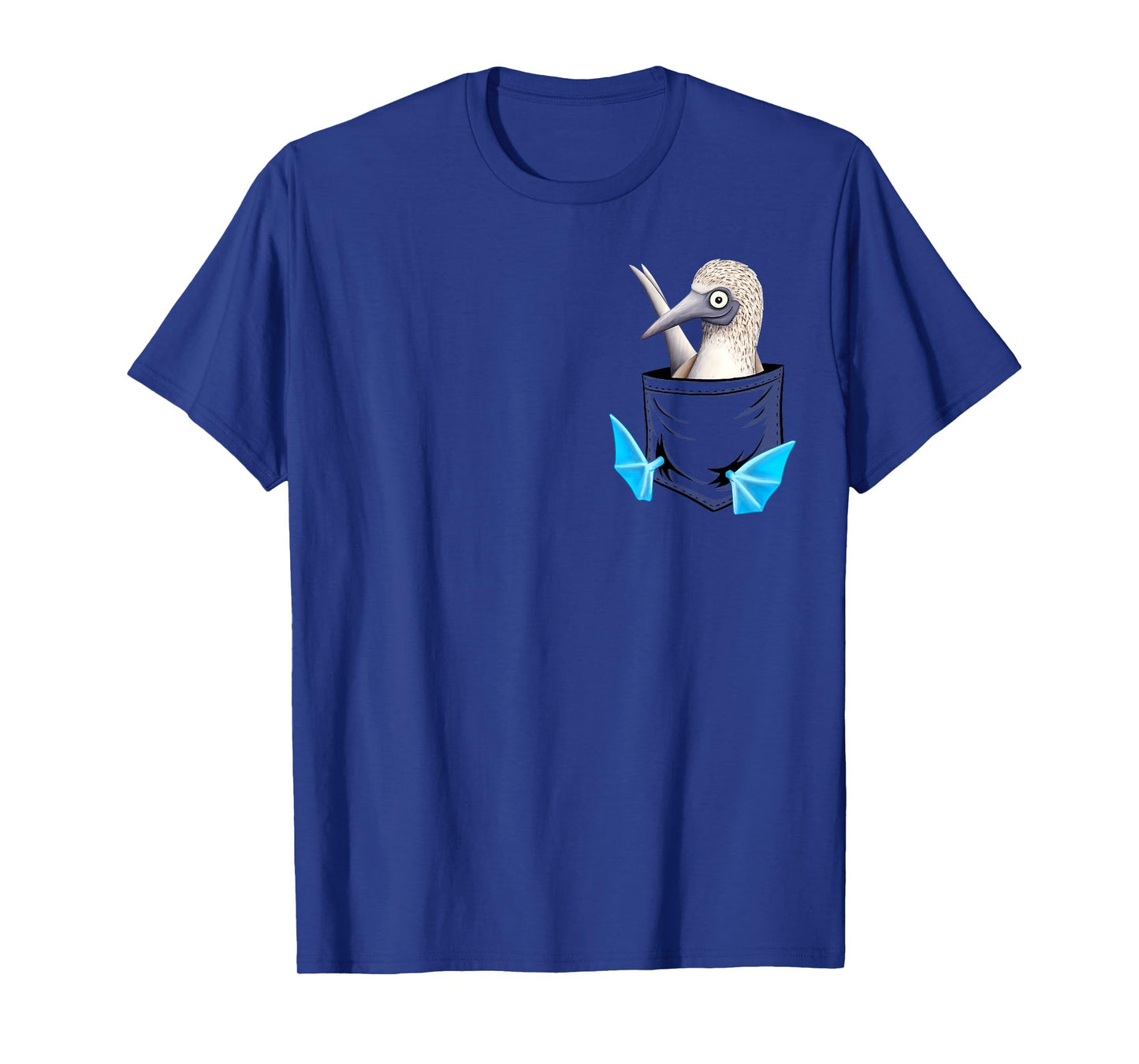 Skizzenmonster Quirky Seabird Gifts Blue Foot Booby Pocket T-Shirt