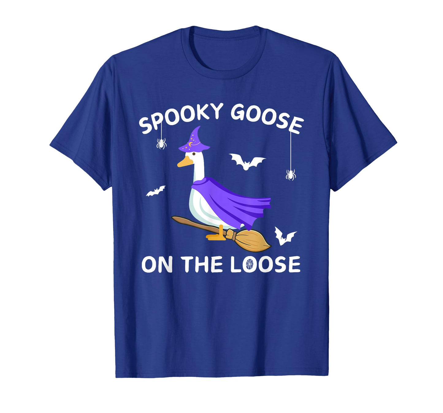 Spooky Goose On The Loose Witch Silly Goose Animal Halloween T-Shirt