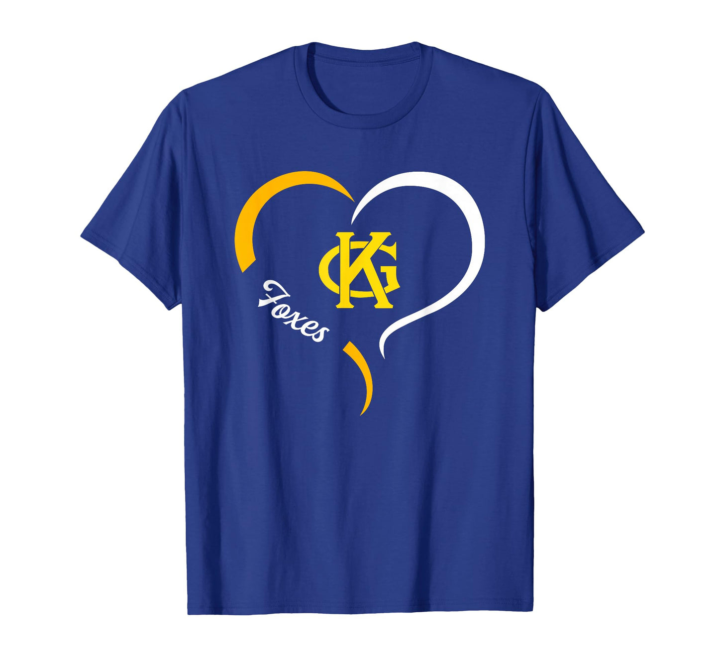 King George Foxes Logo Half Heart Slogan HS T-Shirt