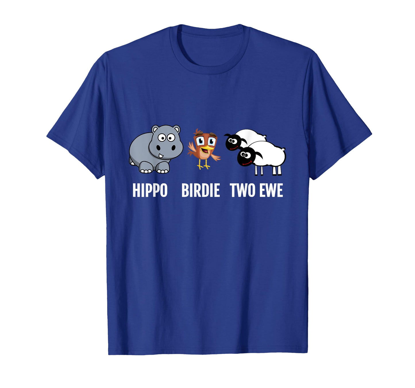 Funny Birthday Shirt Hippo Birdie Two Ewe pun T-shirt T-Shirt