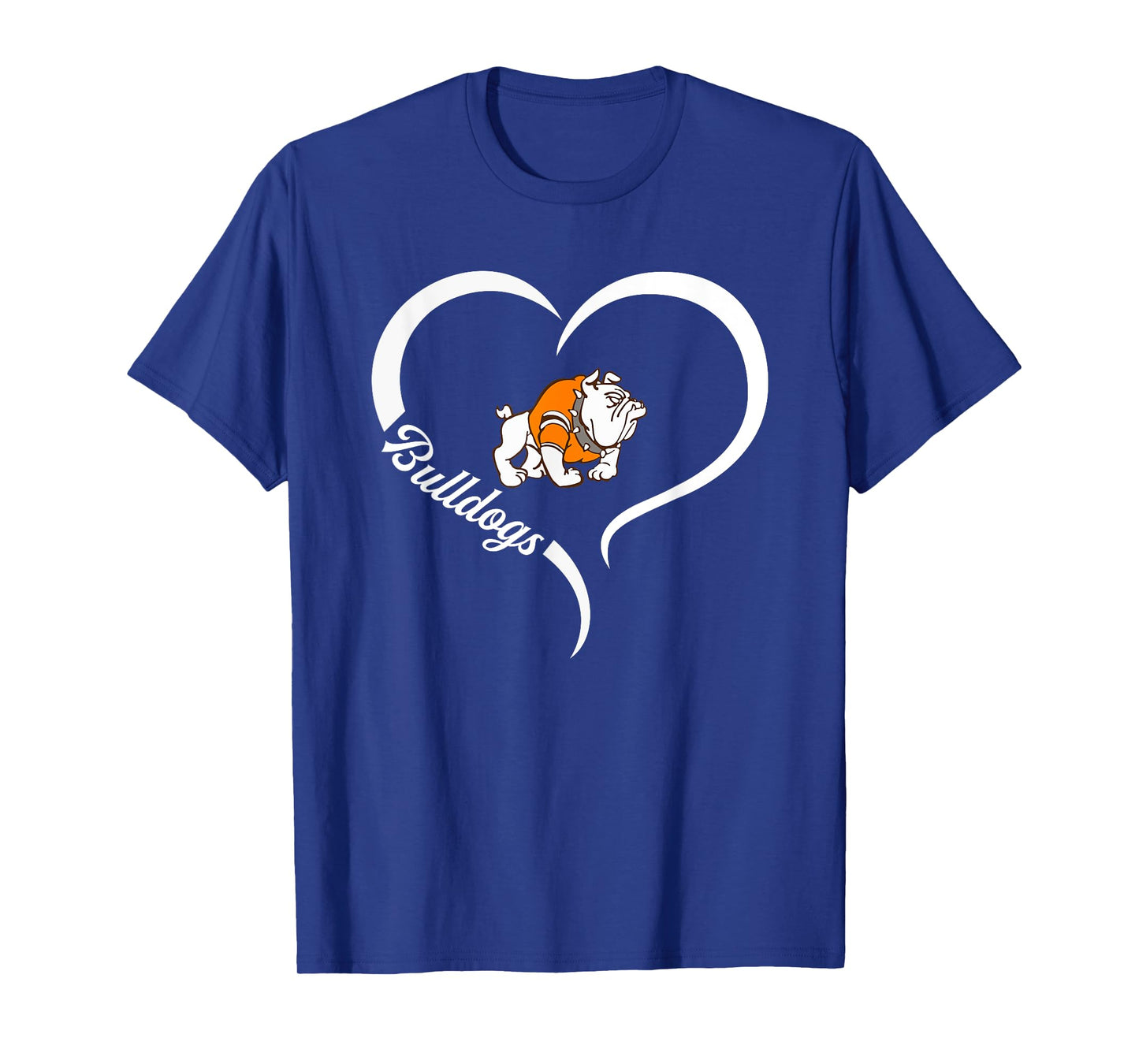 Heath Bulldogs Logo Half Heart Slogan HS T-Shirt