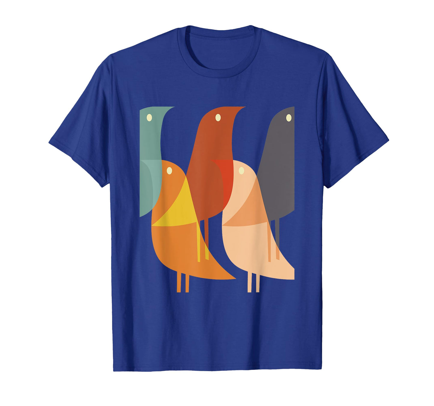 Geometric Bird Print Cool Retro 60s Style 70s Hippy Pattern T-Shirt