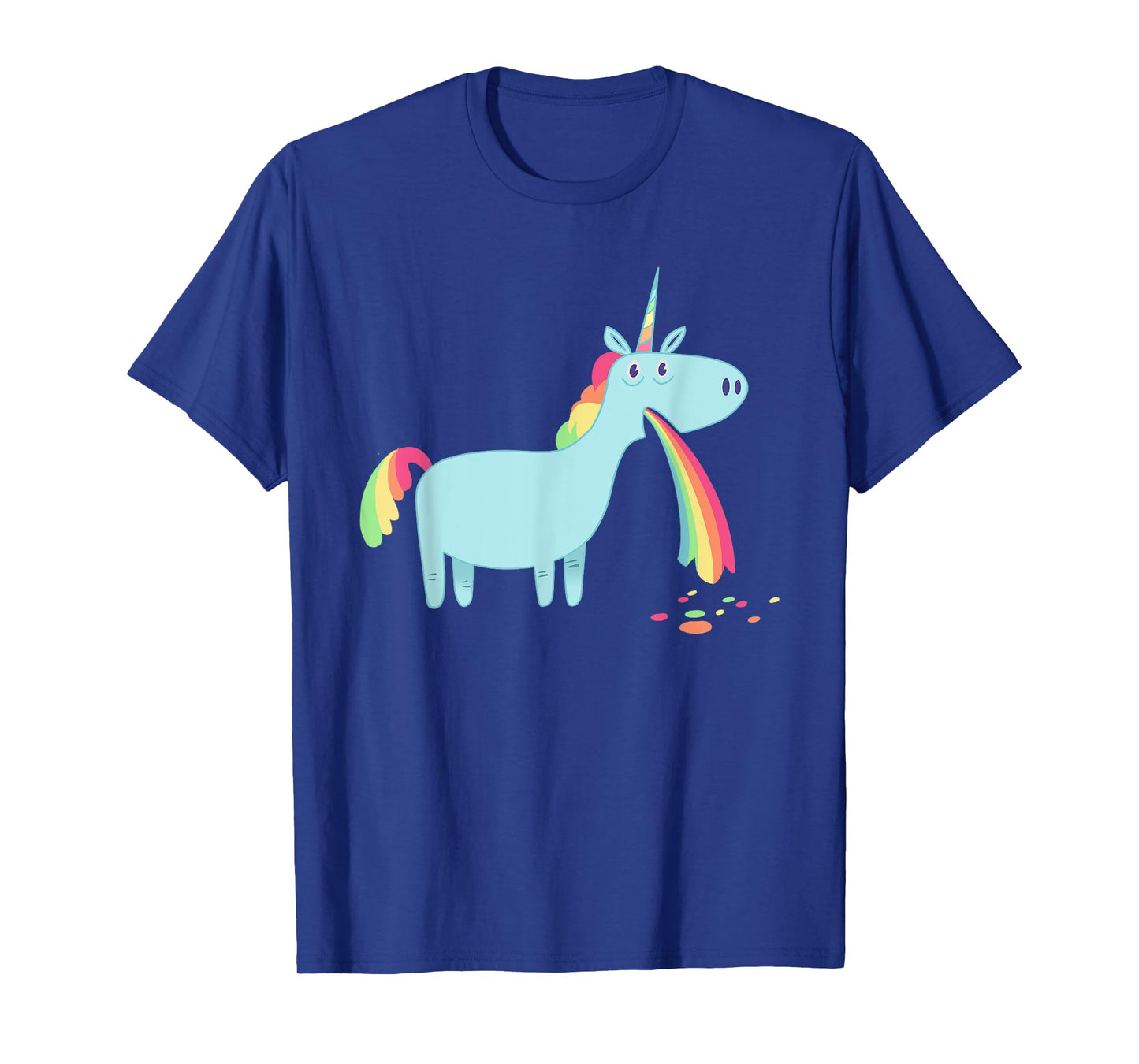 Unicorn vomiting rainbow spew graphic t-shirt T-Shirt