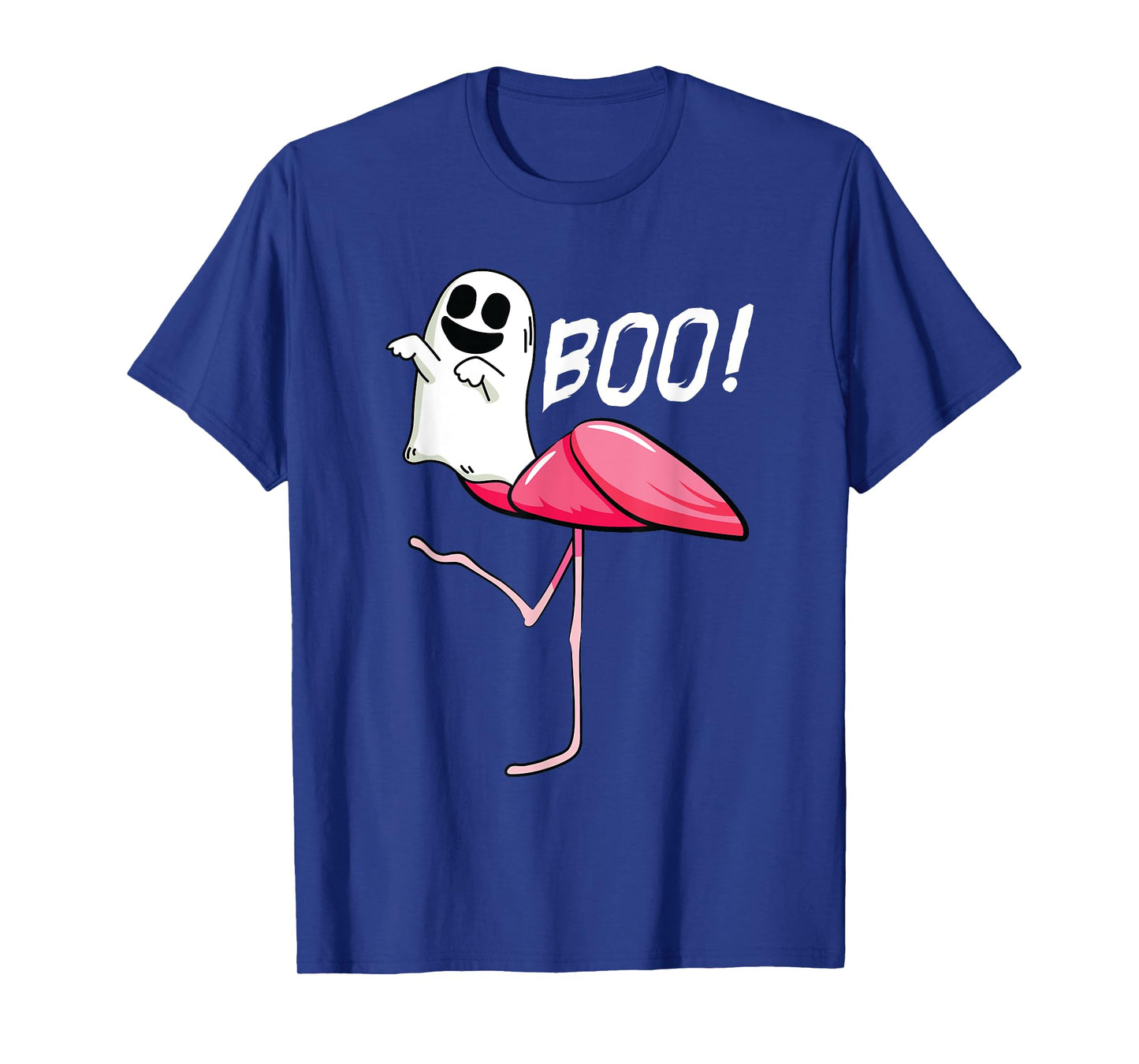 Boo Ghost Flamingo Lazy DIY Halloween Costume Funny Animal T-Shirt