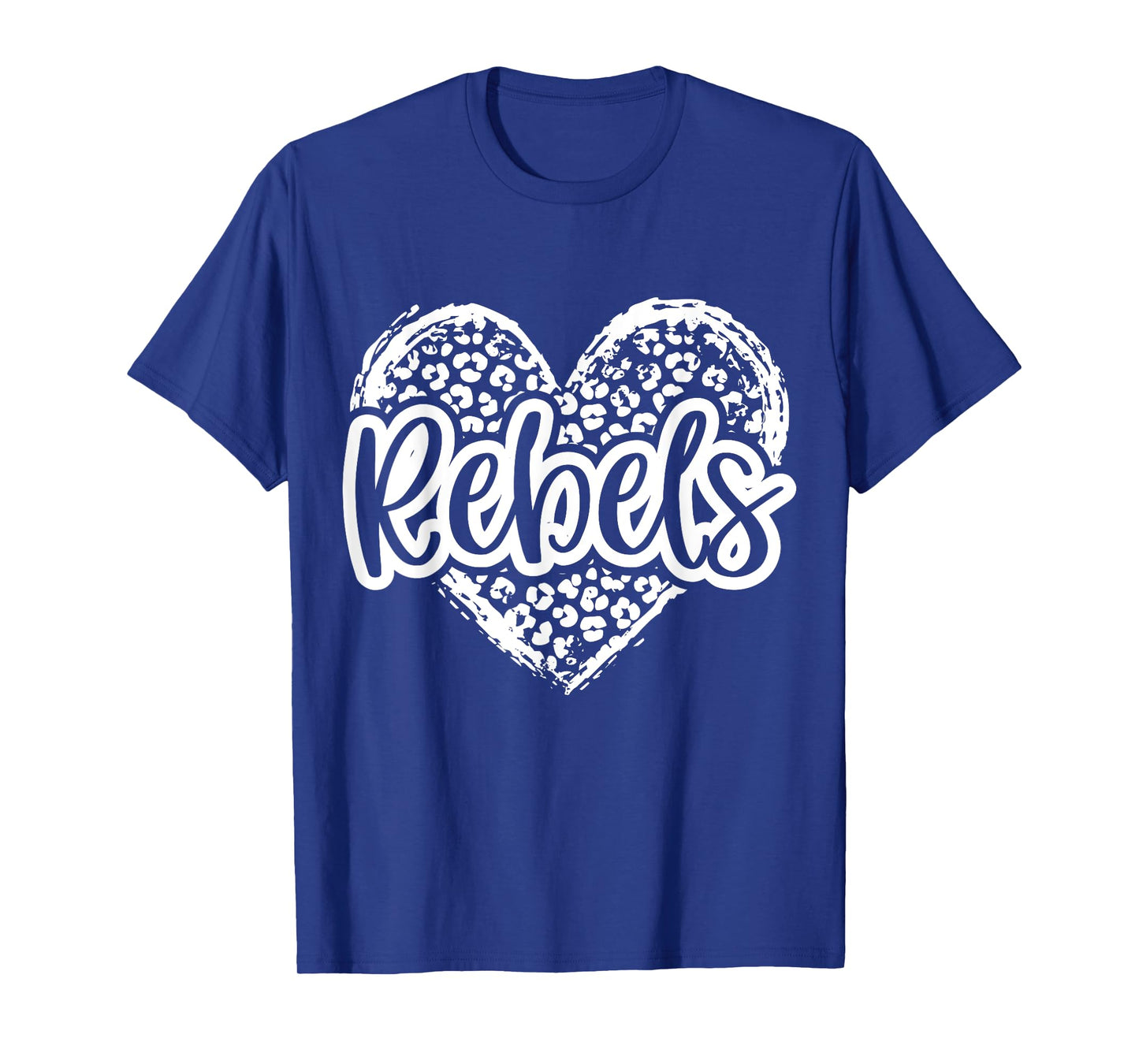 Leopard Cheetah Heart REBELS School Spirit Top Distressed T-Shirt