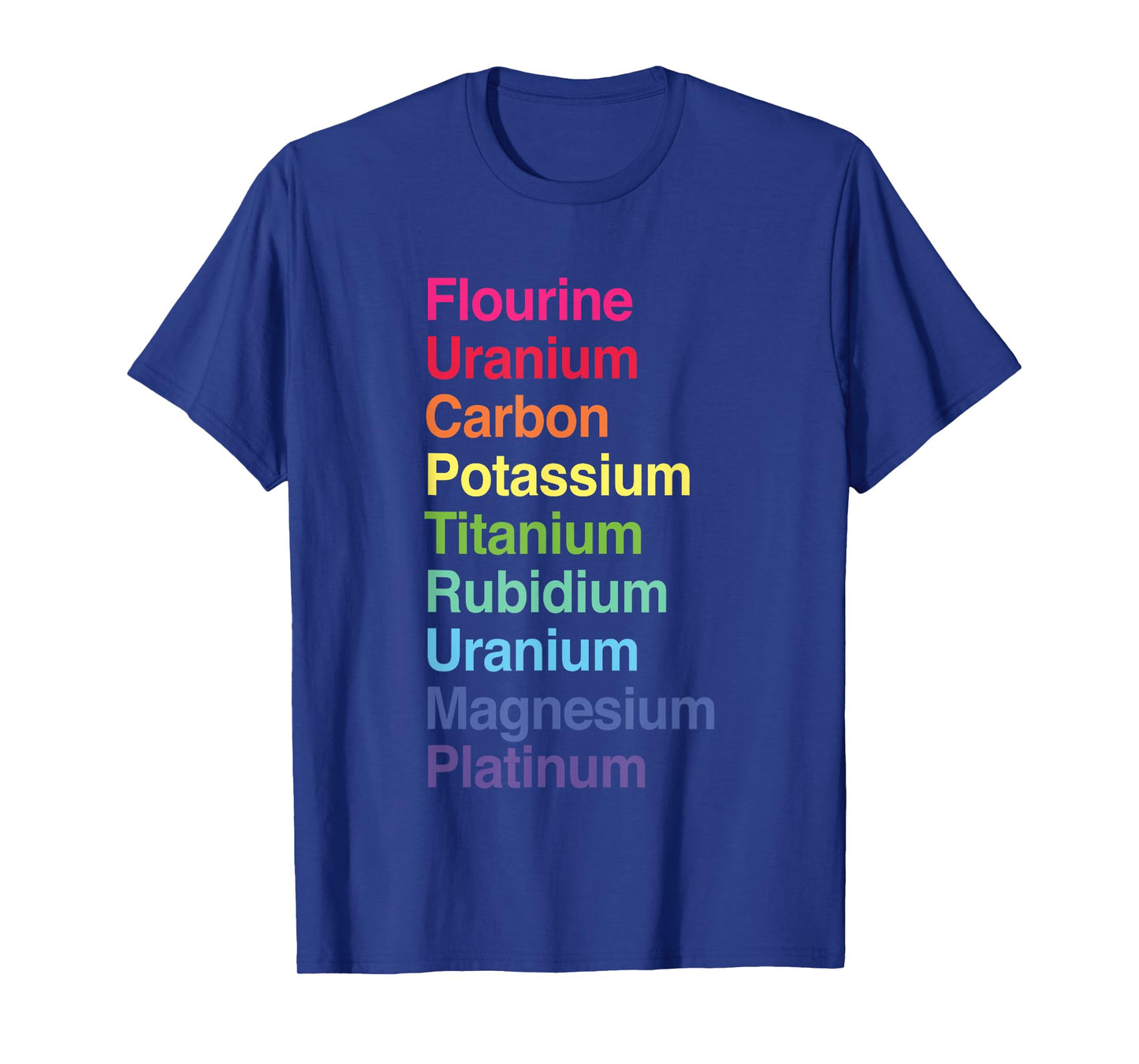 Flourine Uranium Carbon Potassium Titanium Rubidium Uranium T-Shirt