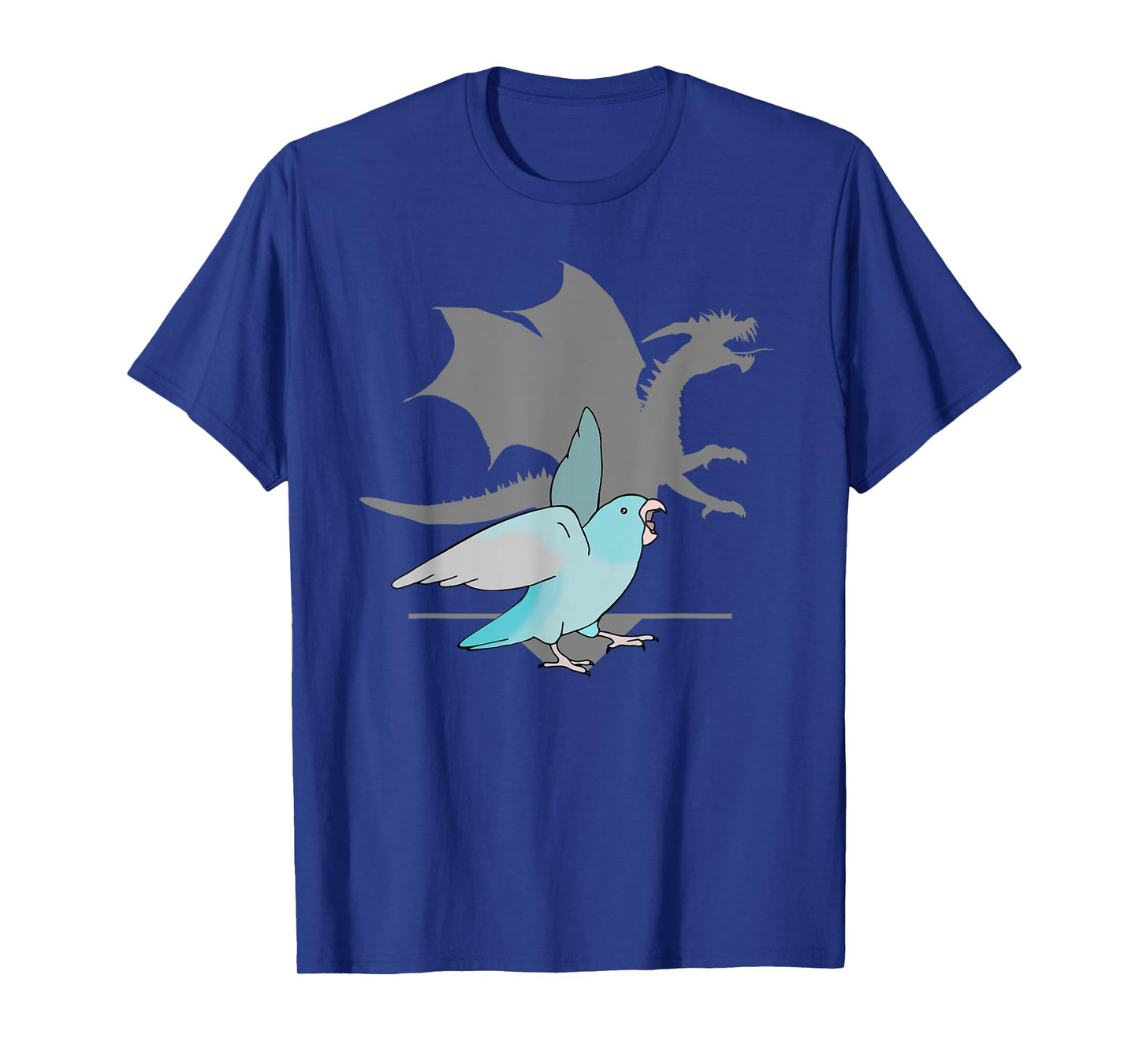 Blue Pacific Parrotlet with Dragon Shadow Birb memes Parrot T-Shirt