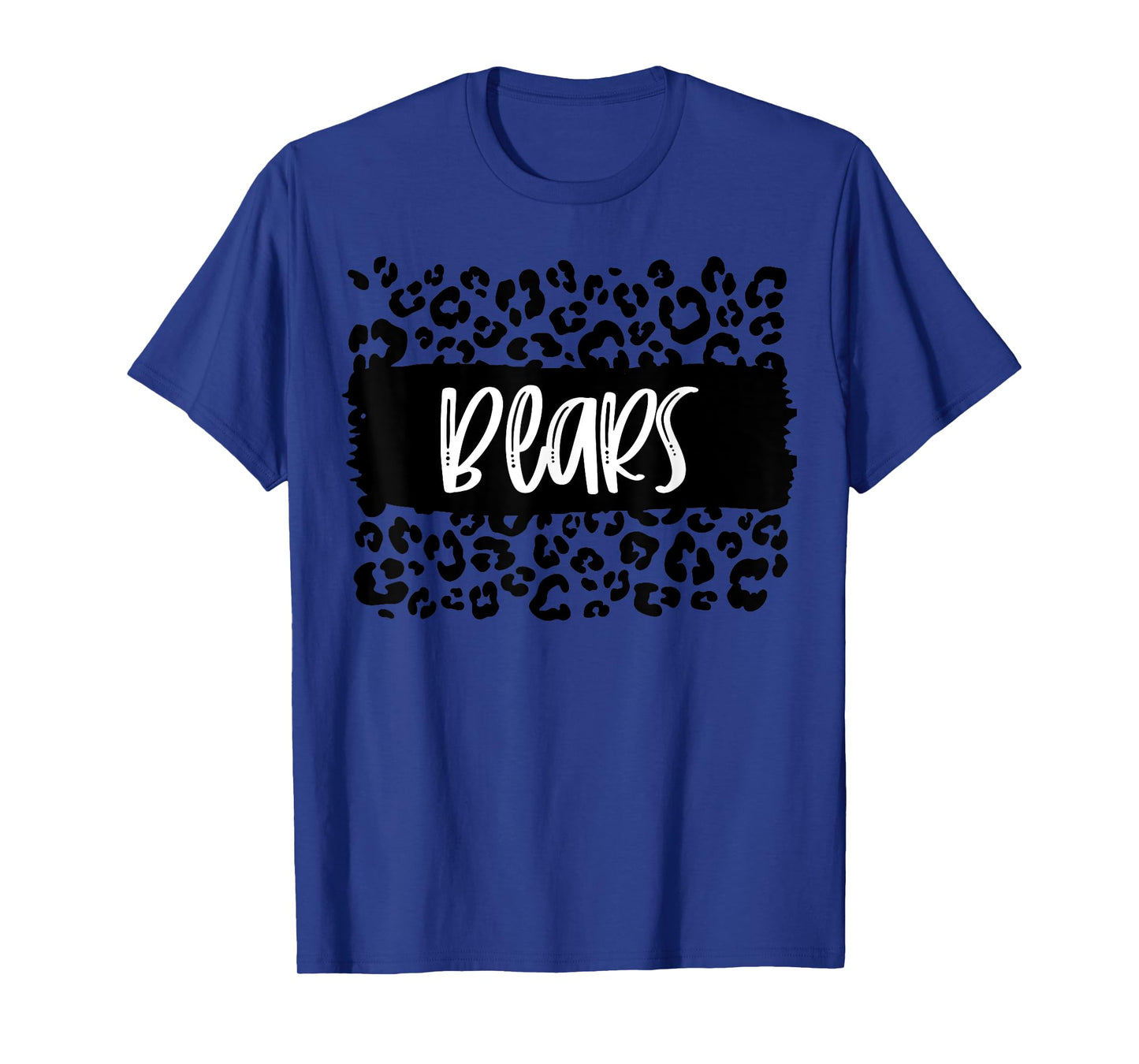 Bears Team Mascot School Spirit Game Night Leopard Print T-Shirt
