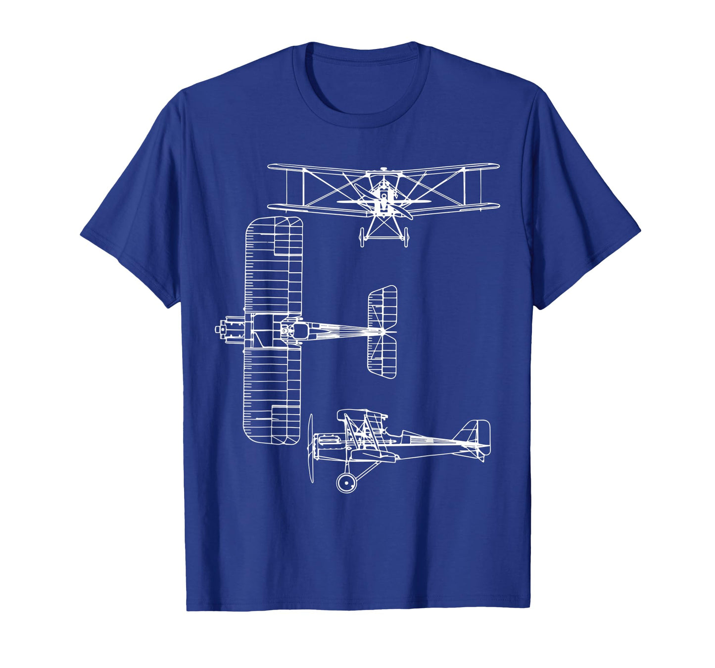 S.E.5 UK WW1 Plane Warbird Blueprint Schematics Diagram T-Shirt