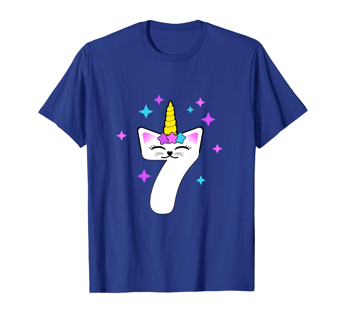7 Year Old Cat Unicorn Caticorn 7th Birthday Party Girls T-Shirt