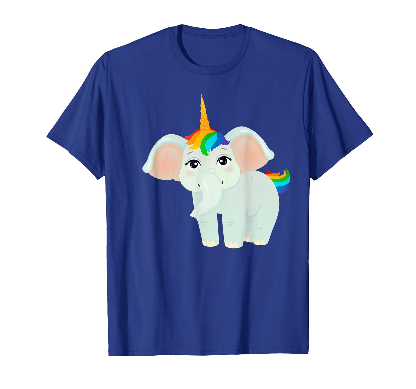 Elephant Unicorn With Rainbow Hair T-Shirt
