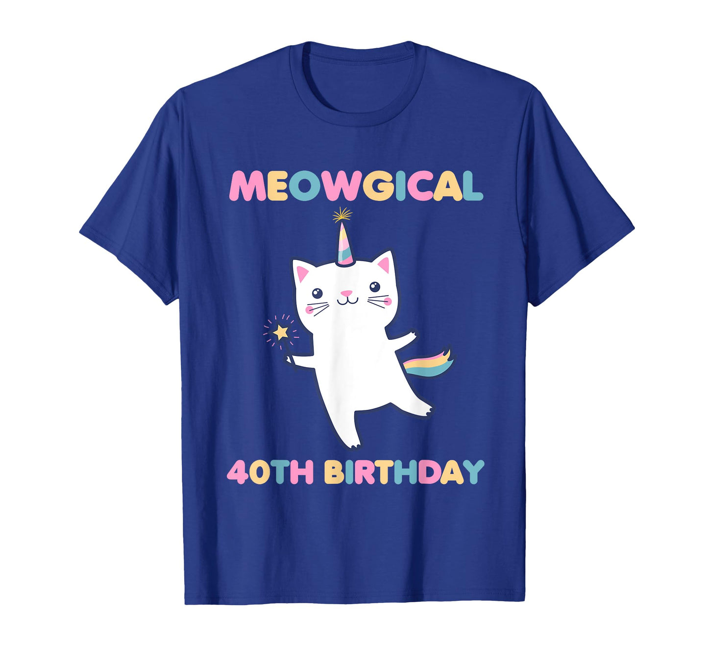 Meowgical 40th Birthday Kitty 40 Year Old Funny Cat Lover T-Shirt