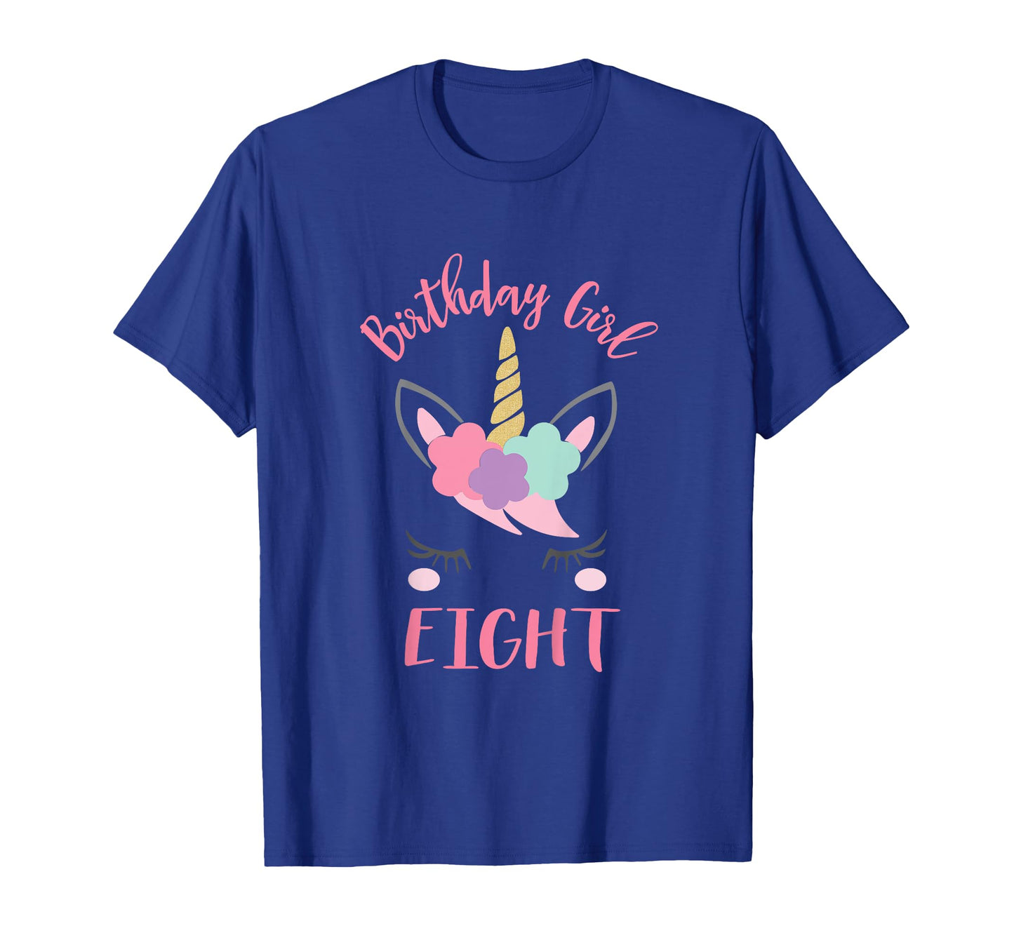 8th Birthday Shirt Girl Unicorn Eighth Birthday Outfit T-Shirt