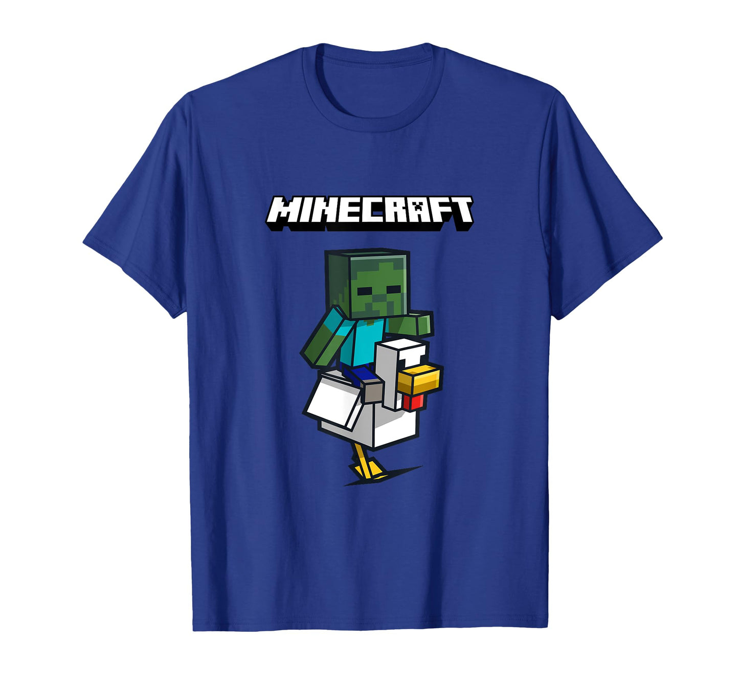 Minecraft Zombie Ride Chicken Jockey Front & Back Logo T-Shirt