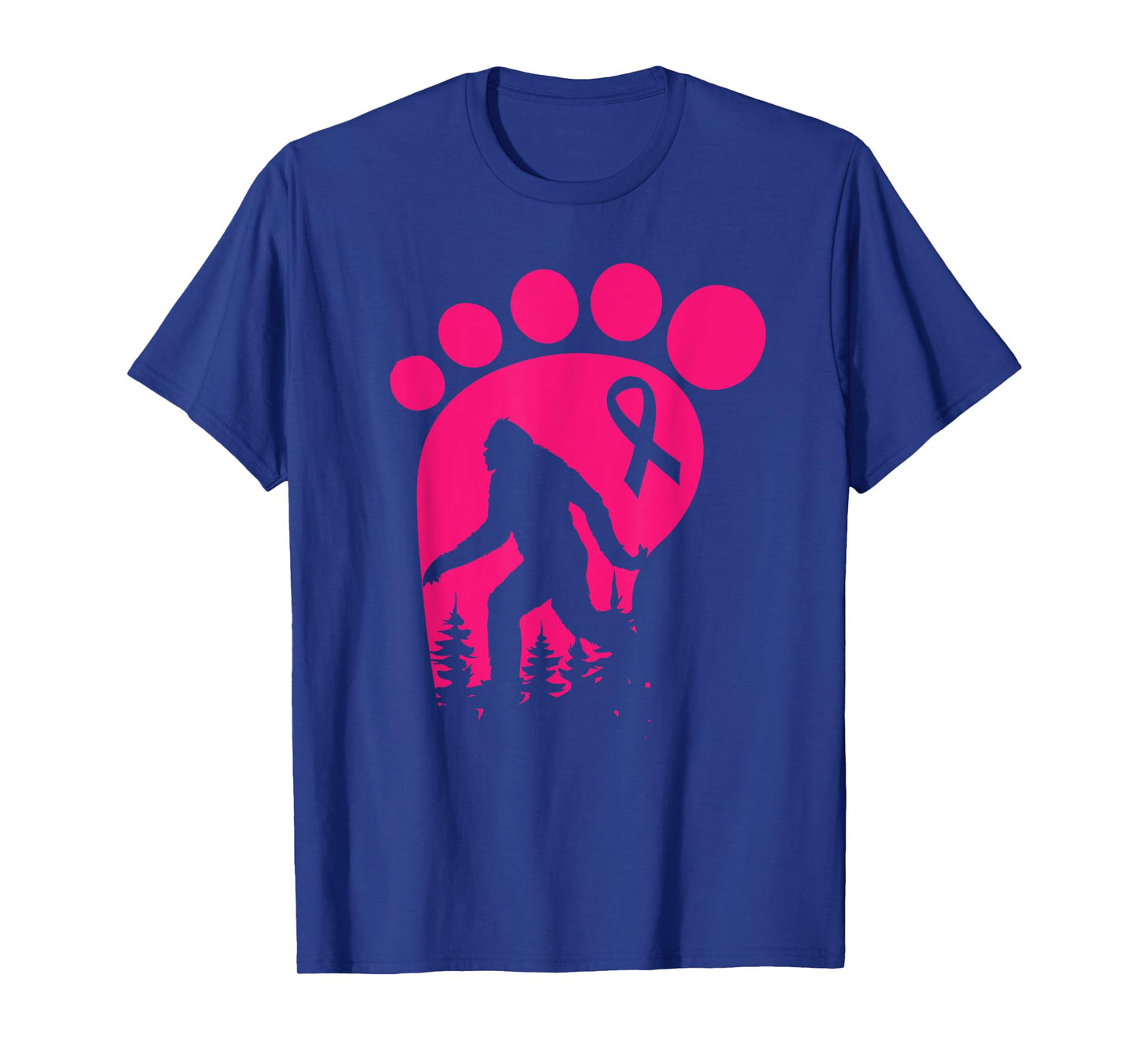 Bigfoot Pink Ribbon Breast Cancer Awareness Cool Sasquatch T-Shirt