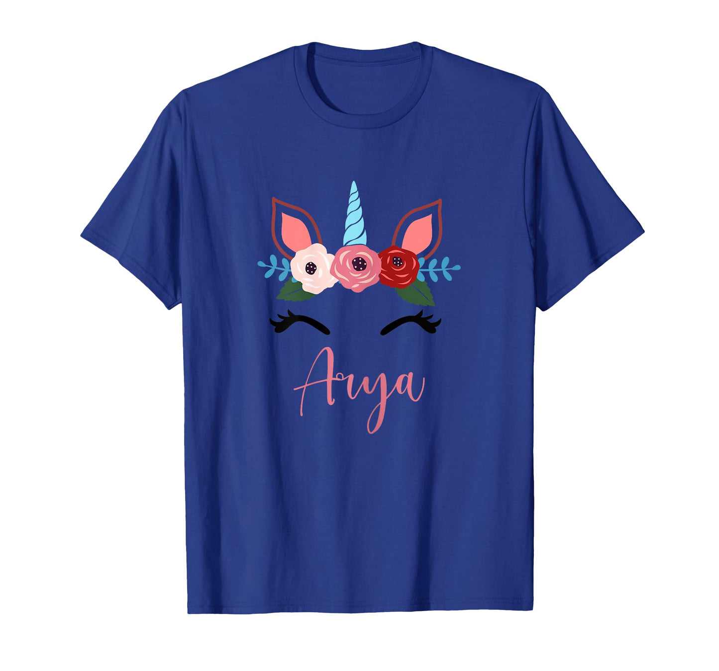 Cute Arya Magical Floral Unicorn For Girls T-Shirt