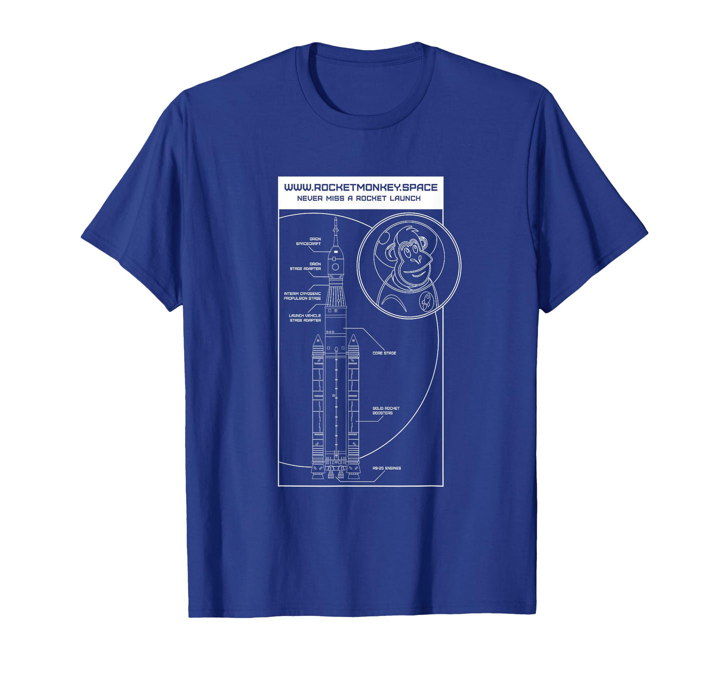 Rocket Monkey Rocket Design T-Shirt