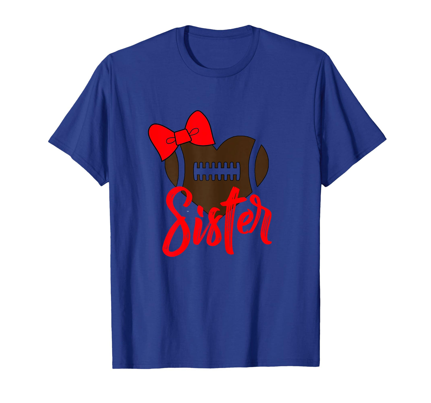 Football Sister Shirt Football Sister Bow Shirt Red Color T-Shirt