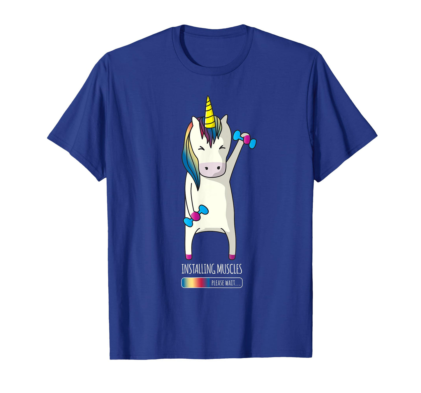 Unicorn Installing Muscle Funny Fitness Gym Workout T-Shirt