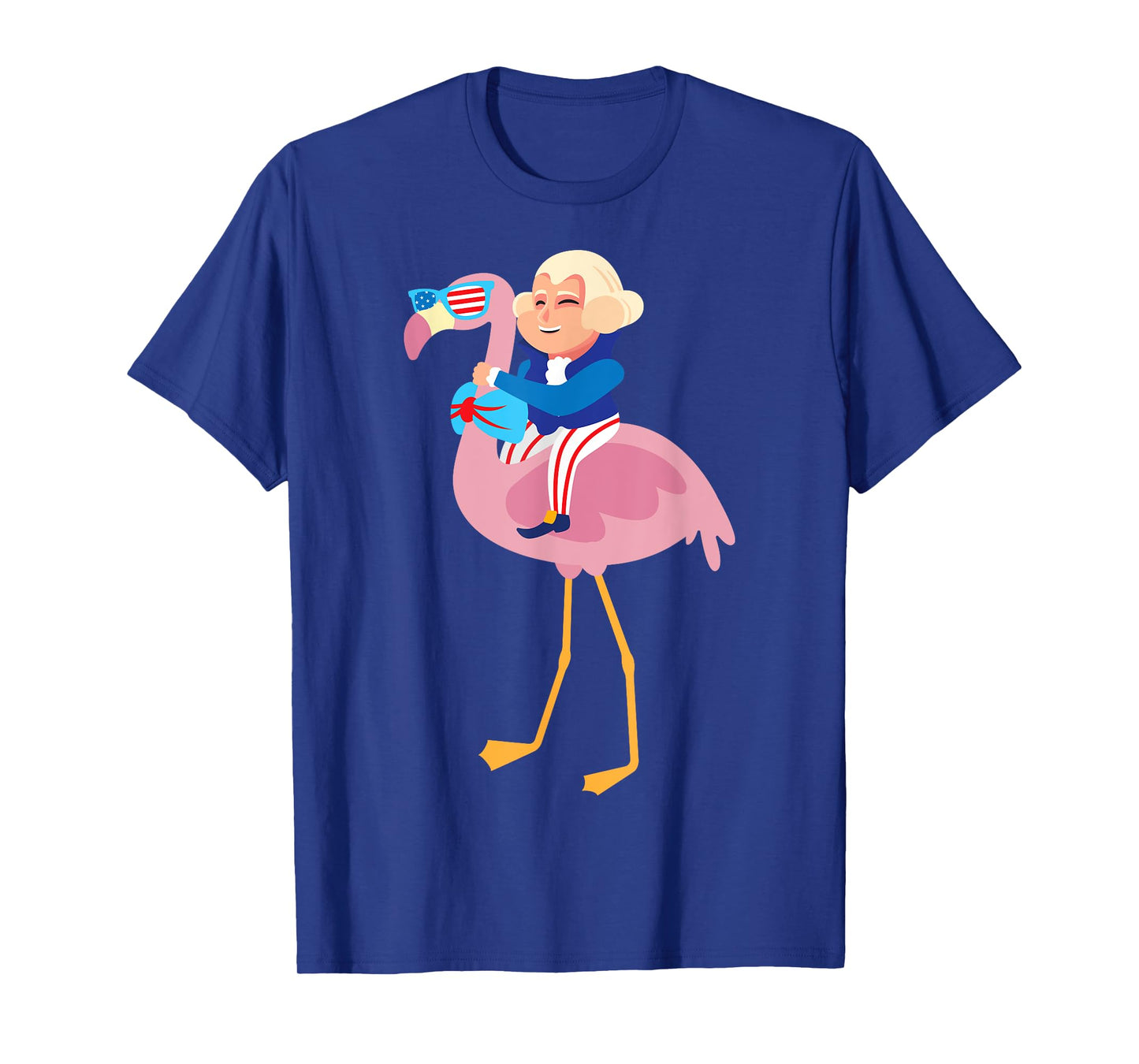 George Washington Flamingo 4th Of July American Flag Gift T-Shirt