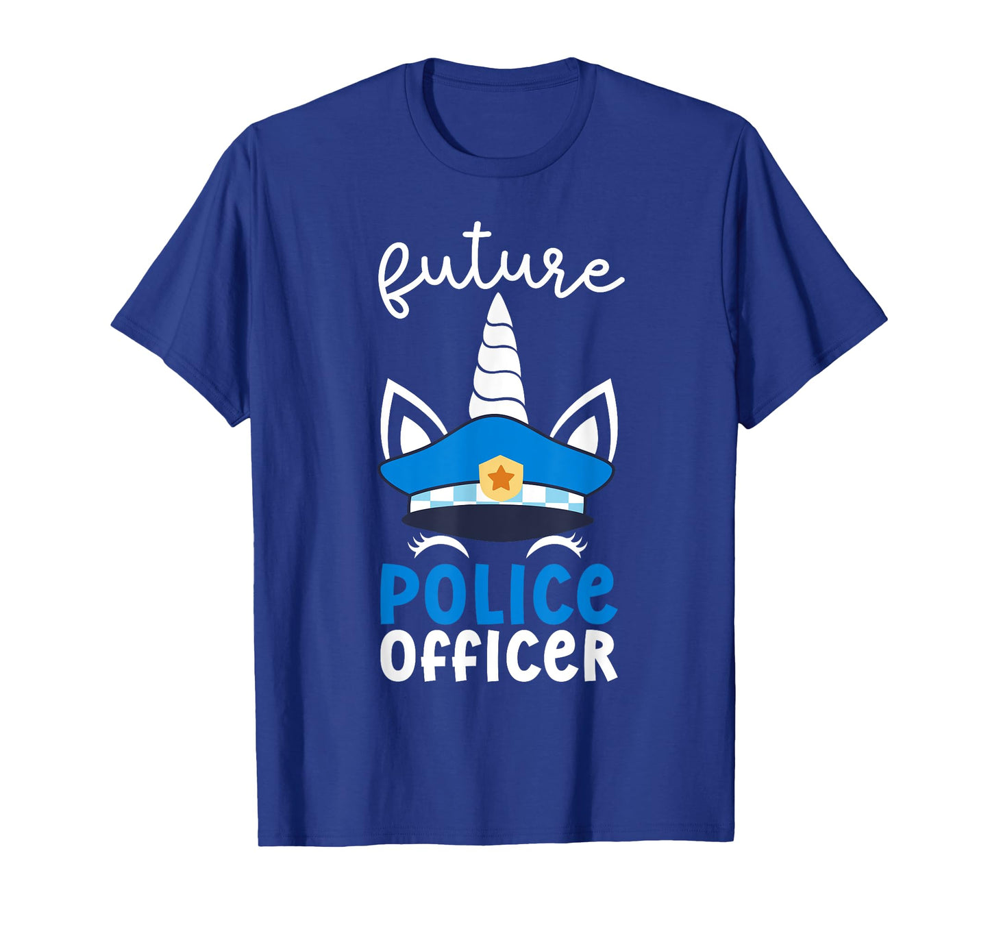 Future Police Officer Girl Unicorn Future Policeman Kids T-Shirt