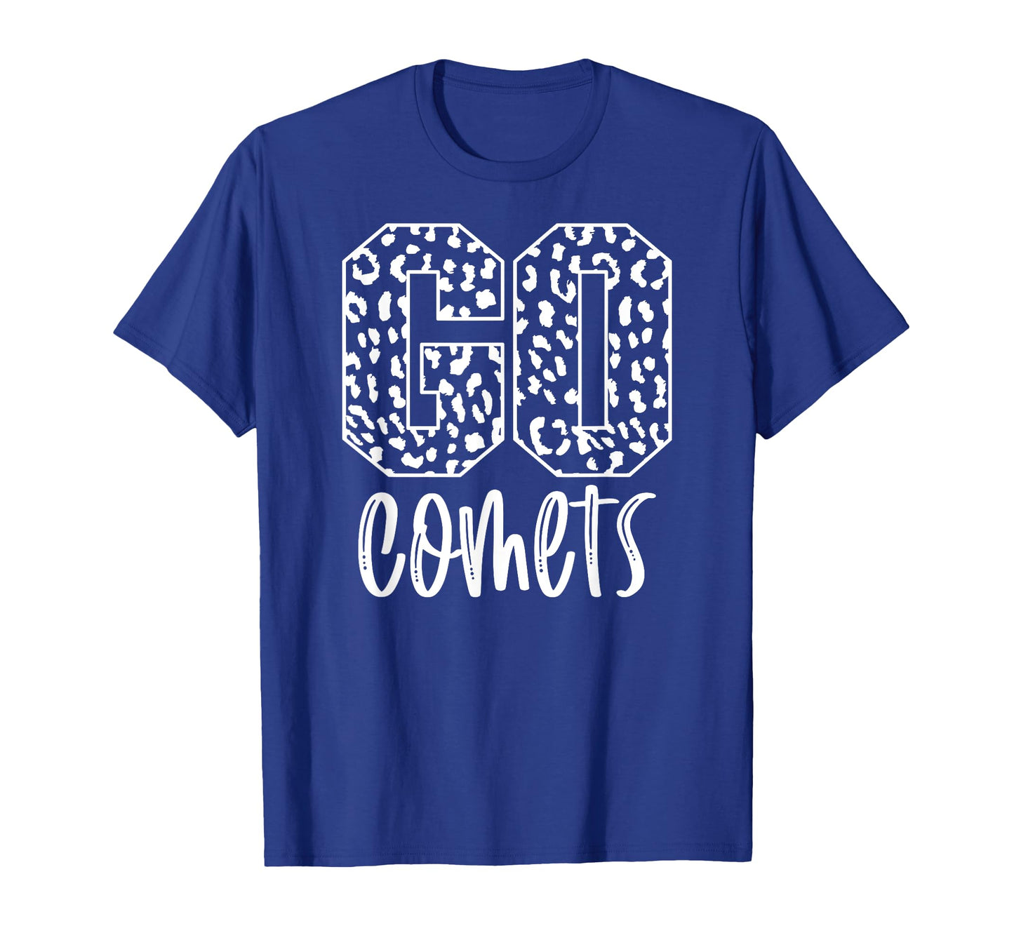 Comets Team Mascot School Spirit Game Night Leopard Print T-Shirt