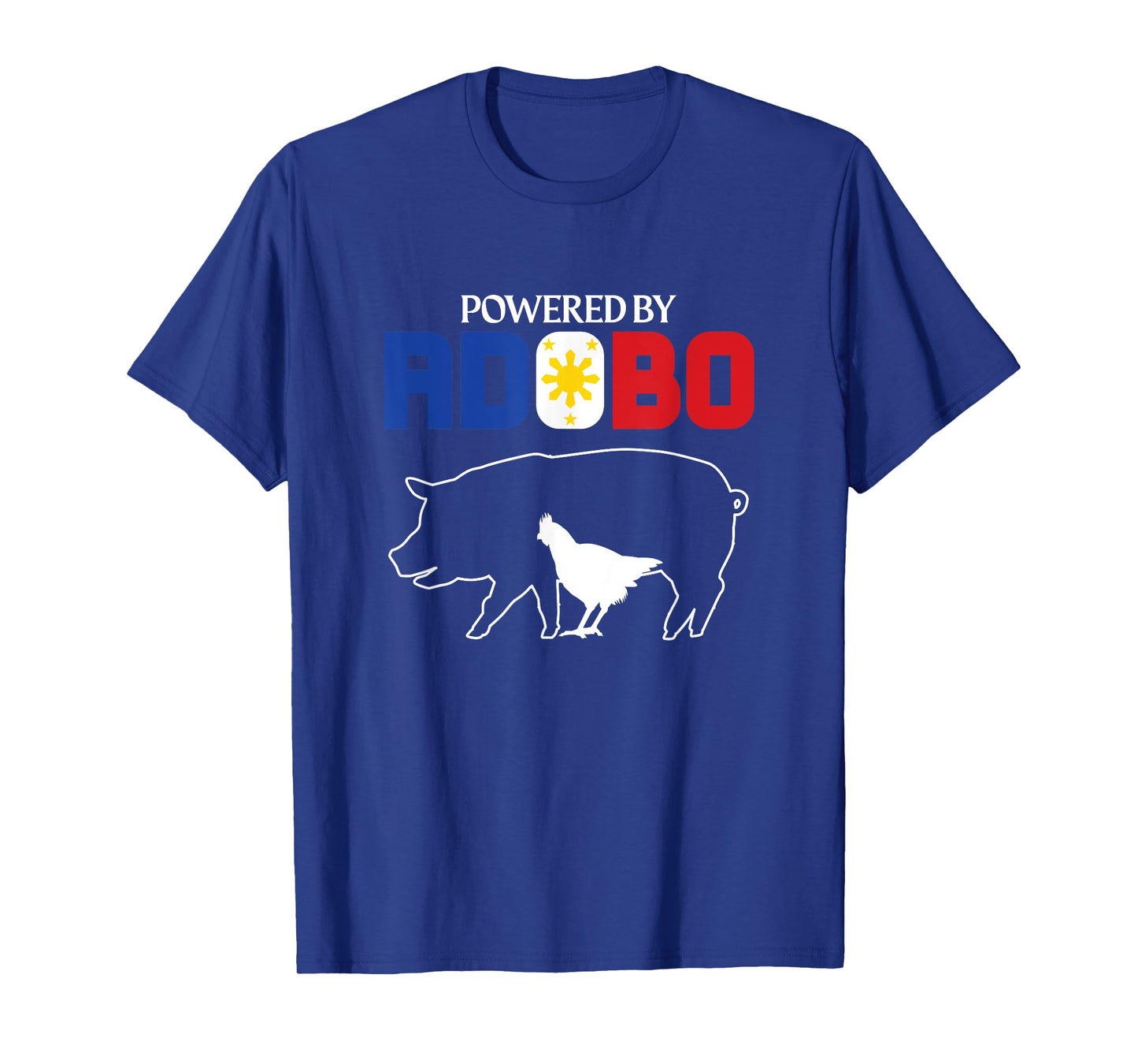 Powered by Adobo Chicken Pork Pinoy Rice Cuisine Philippines T-Shirt
