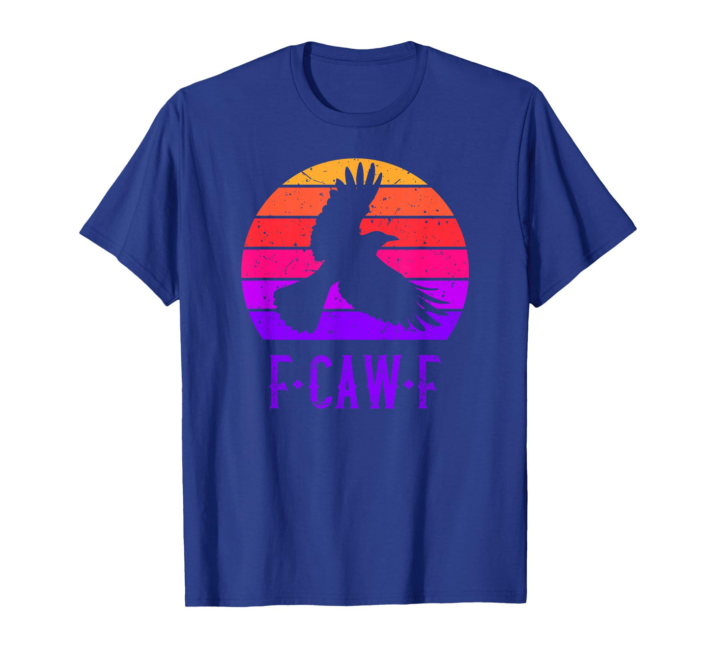 F-Caw-F Black Crow Black Bird Retro Sunset Vintage F-Caw-F T-Shirt