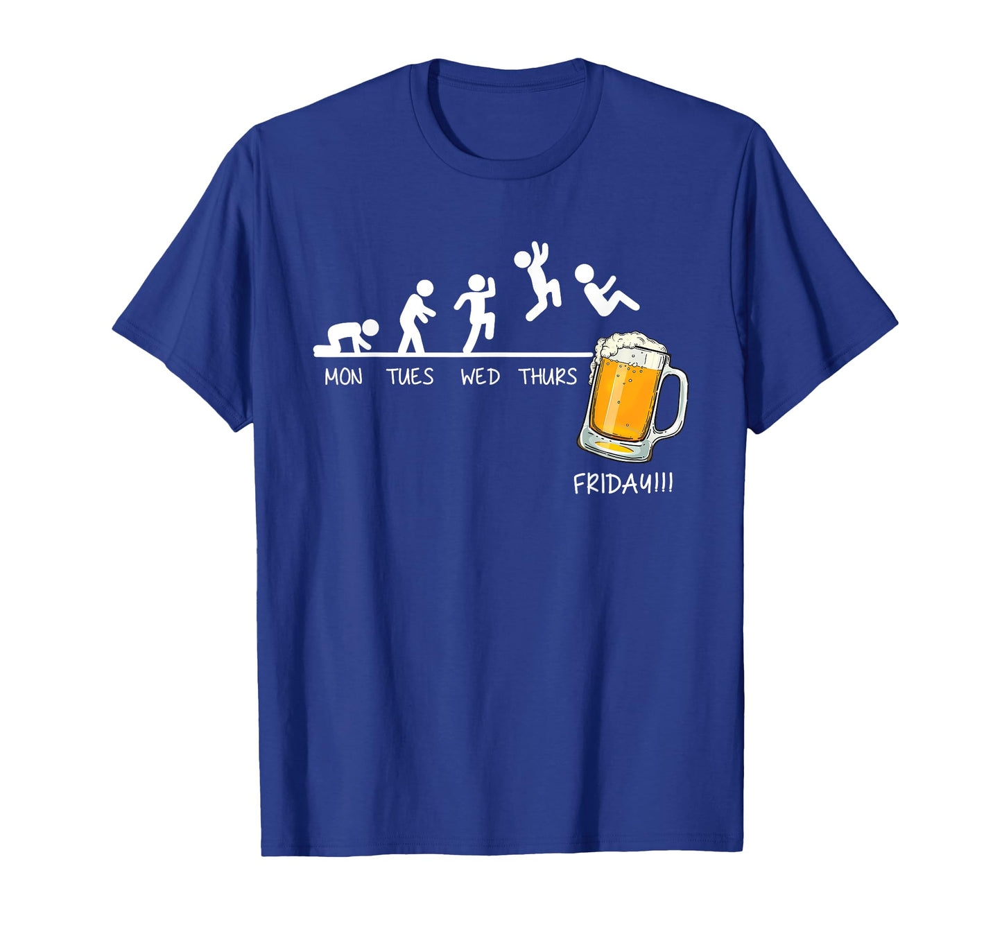 Funny Stickman Jumping Beer Days Of Week Friday Drink Beer T-Shirt