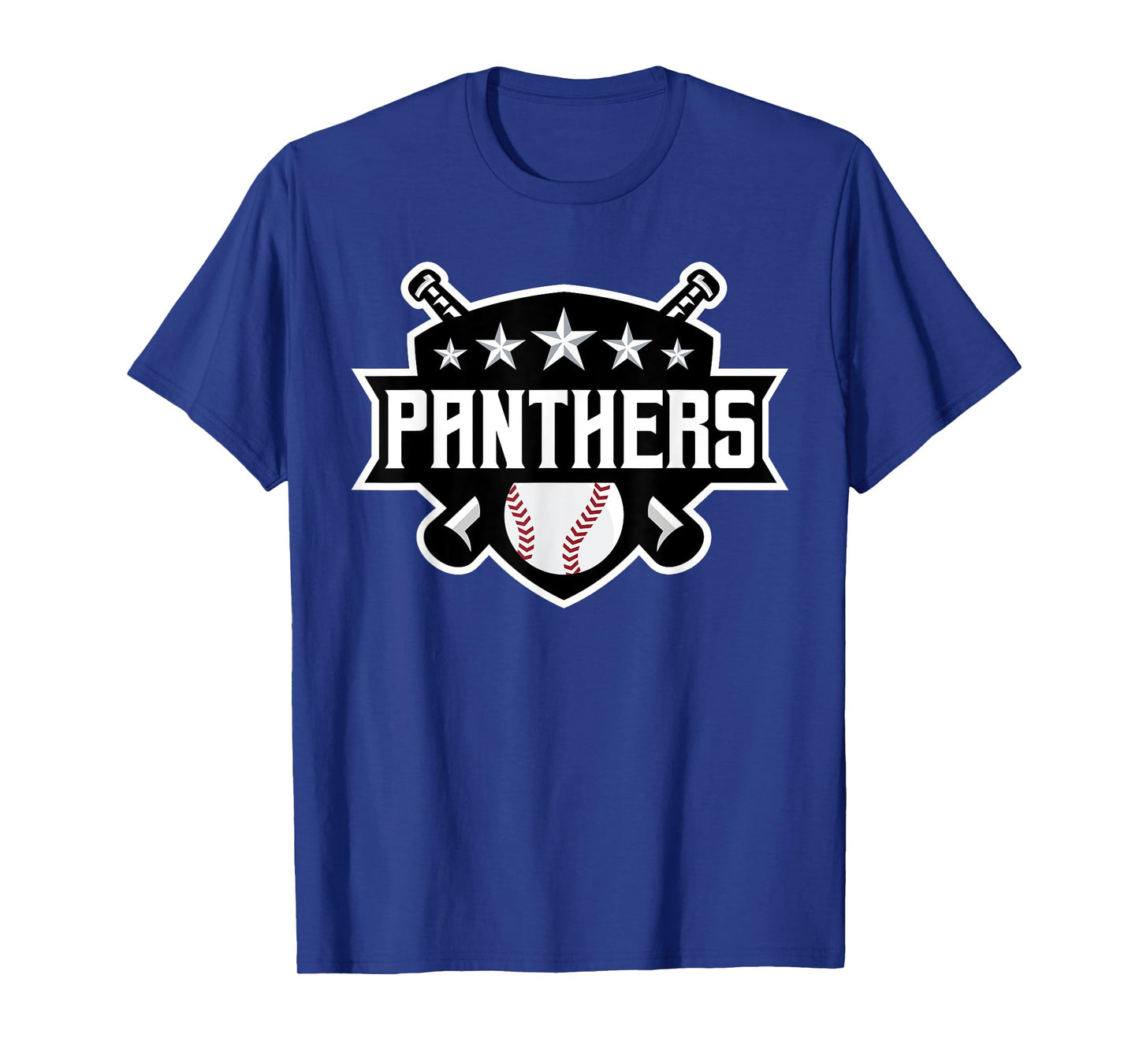 Panthers Baseball Sports Game Day Spirit Print Stars Mom Dad T-Shirt