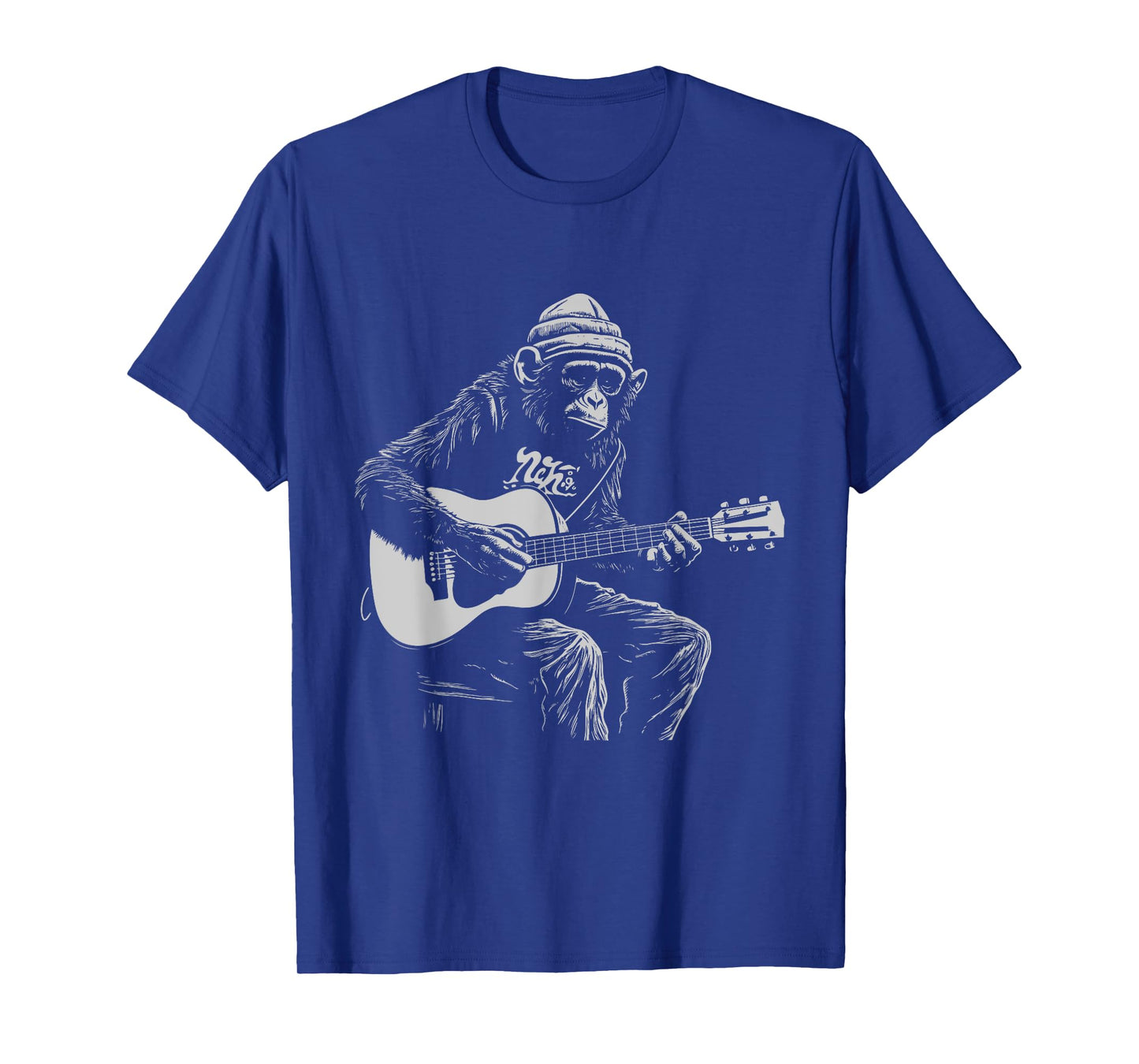 Funny Monkey Acoustic Guitar Music Lover Men Women Kids T-Shirt