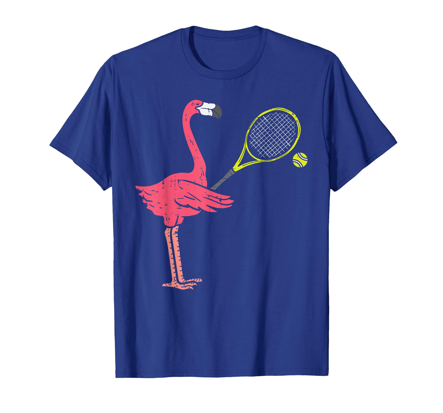 Flamingo Playing Tennis Funny Bird Player Men Women Kids T-Shirt