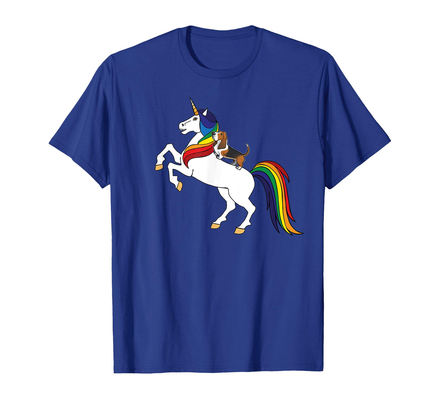 Kids Womens & Girls Rainbow Unicorn Basset Hound Lover T-Shirt