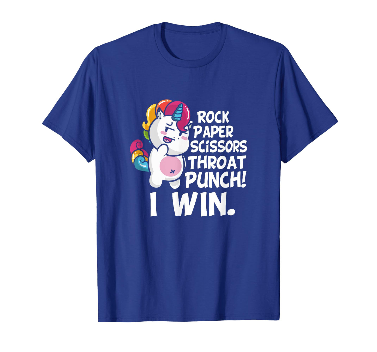 Rock Paper Scissors Throat Punch I Win Unicorn Outfit T-Shirt