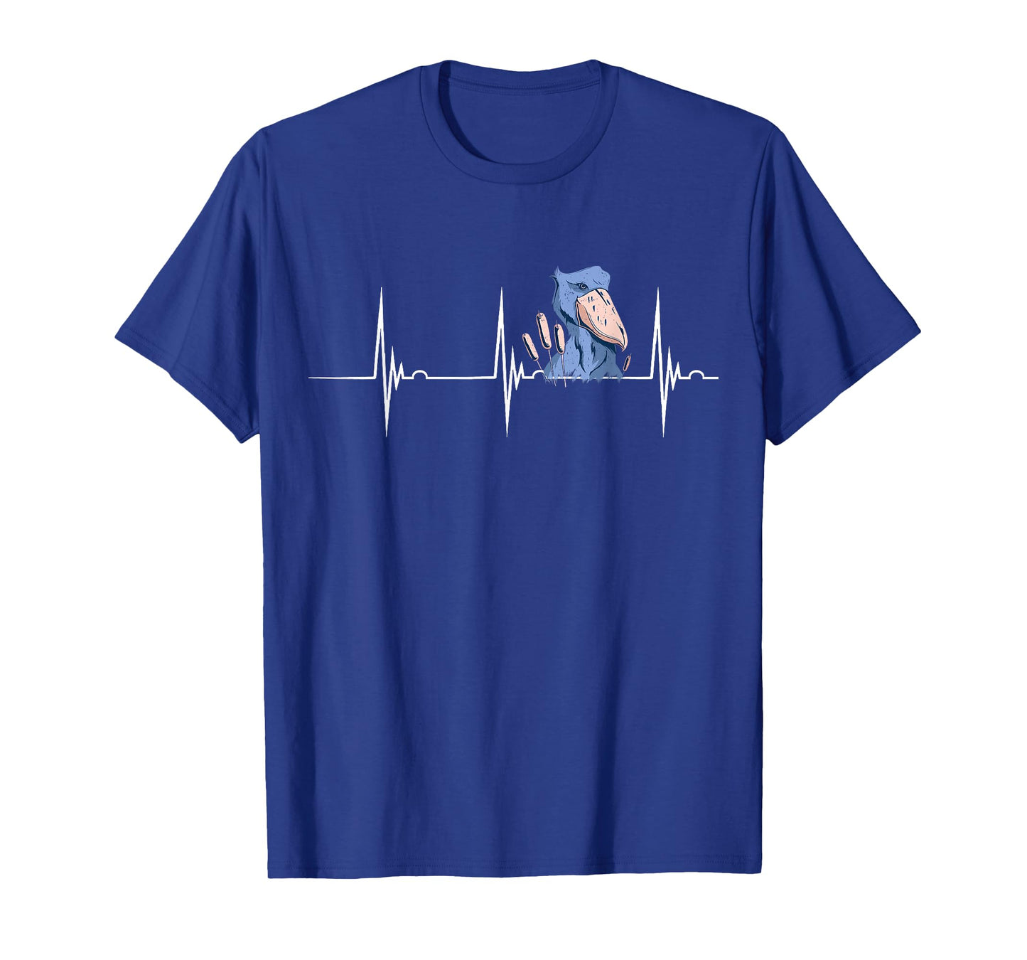 Shoebill Bird Heartbeat EKG Pulse Mayan Bird African Bird T-Shirt