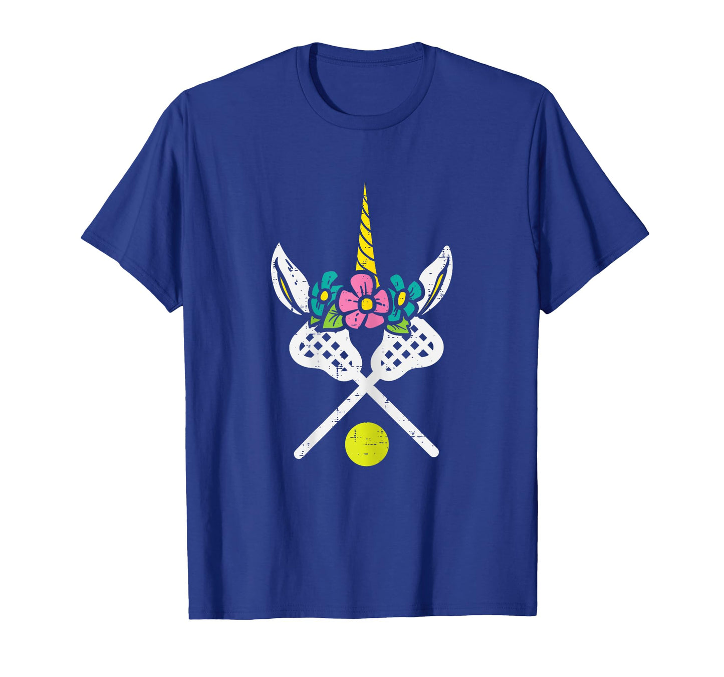 Unicorn Head Lacrosse Funny Lax Sports Women Kids Girls T-Shirt