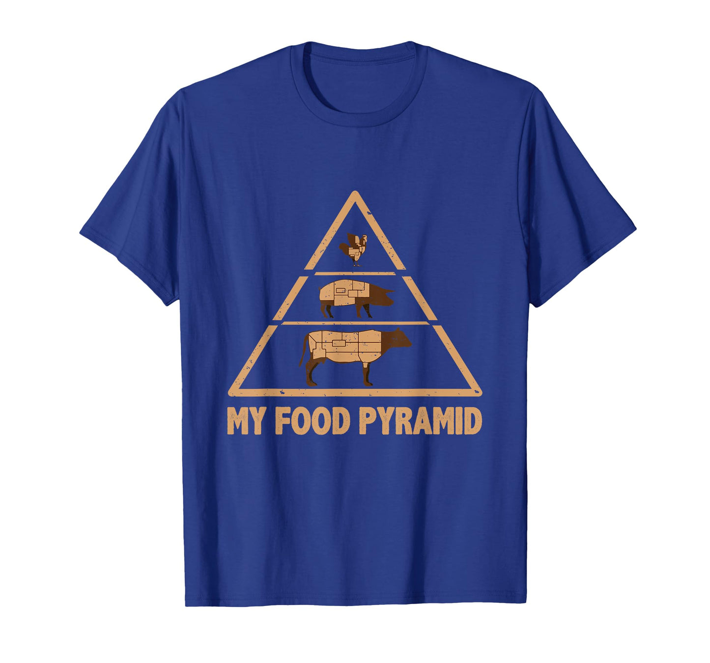 Meat Lover - My Food Pyramid Funny Cow Pig Chicken Carnivore T-Shirt