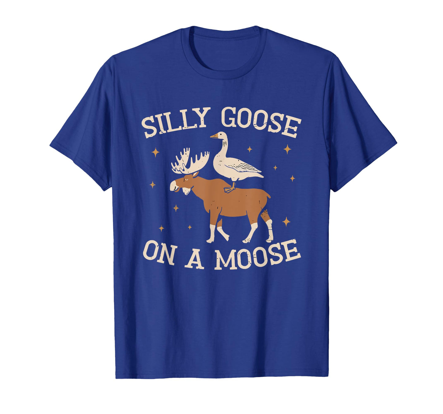 silly goose on a moose meme wildlife nature animal funny T-Shirt
