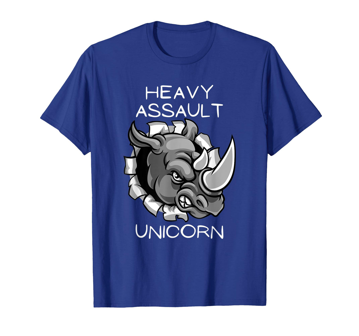 Funny Heavy Assault Unicorn Rhinoceros Cartoon T-Shirt