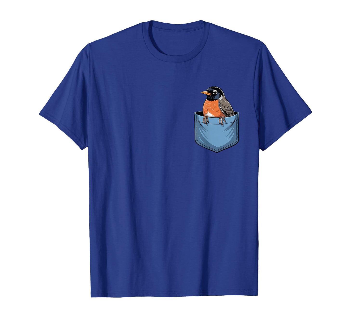 Cute Pocket American Robin Bird Birdwatcher T-Shirt