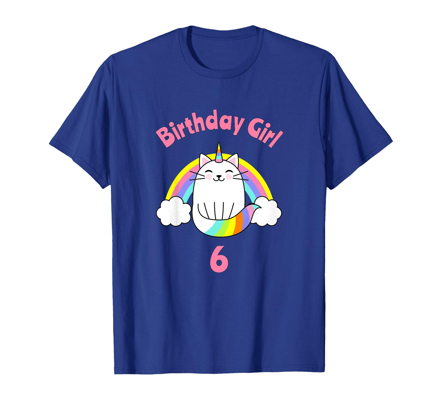 Kids 6th Birthday Shirt Girl Caticorn Sixth Cat Six Outfit T-Shirt