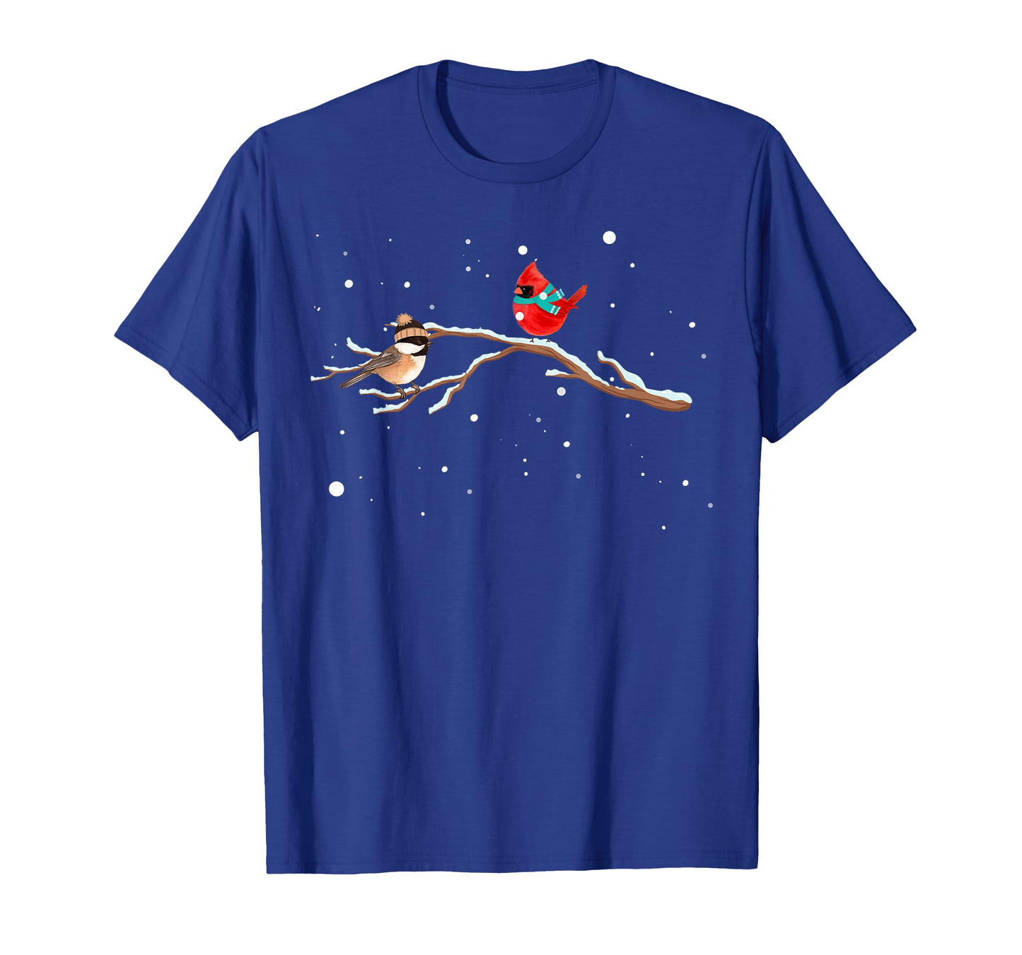 Chickadee & Cardinal Birds Winter Snow T-Shirt