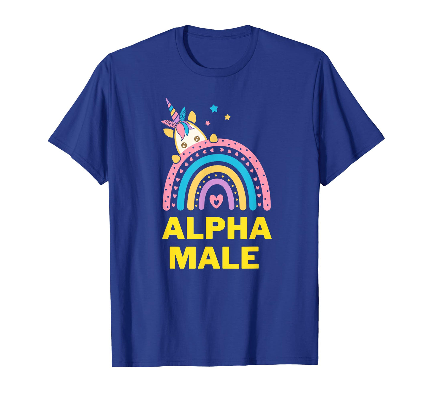 Ironic Alpha Male Unicorn Rainbow, Funny Unisex Graphic Tee T-Shirt