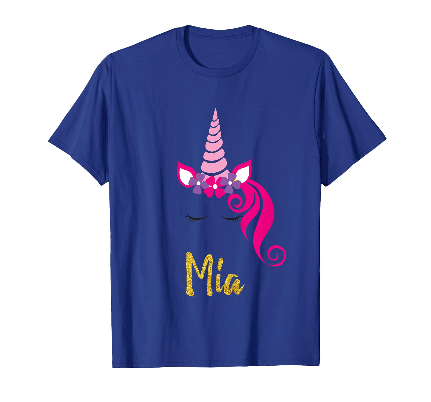 Kids Mia Unicorn Shirt Girls Personalized Name Mia Gift T-Shirt