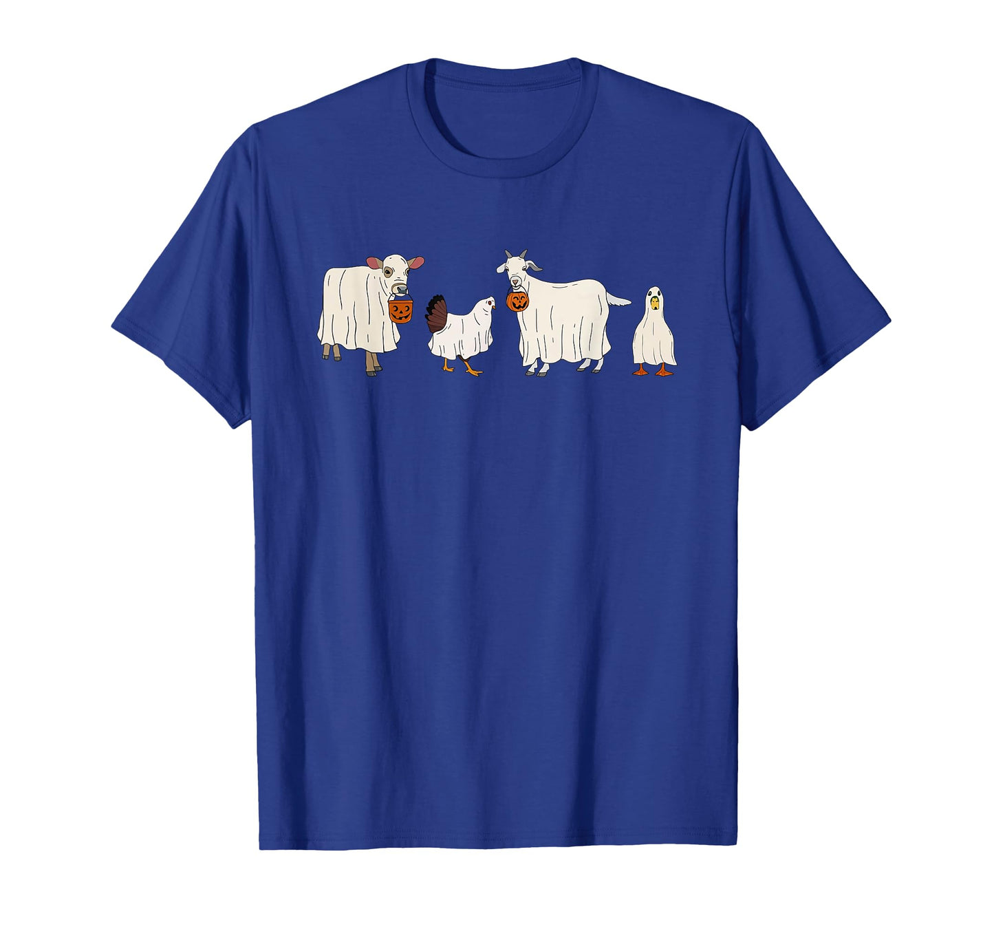 Funny Ghost Cow Halloween Farm Animals Pumpkin Spooky Season T-Shirt