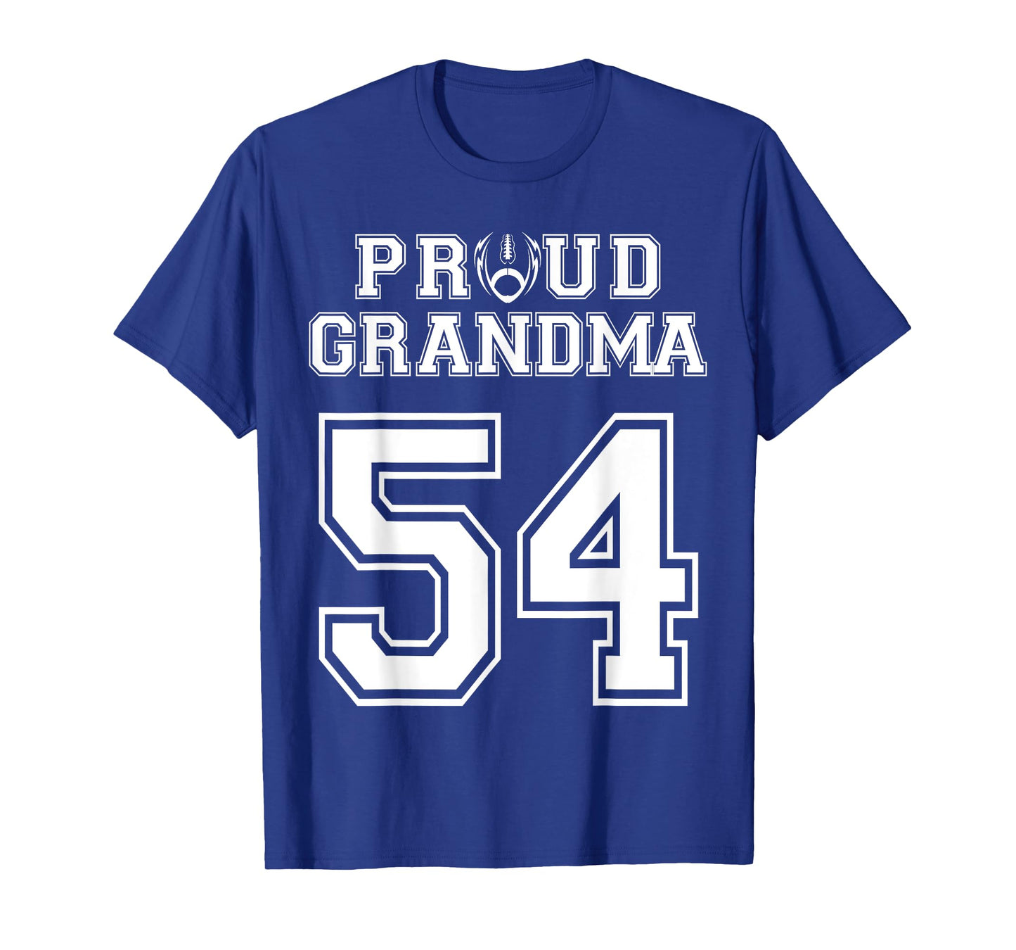 Custom Proud Football Grandma Number 54 Personalized Women T-Shirt