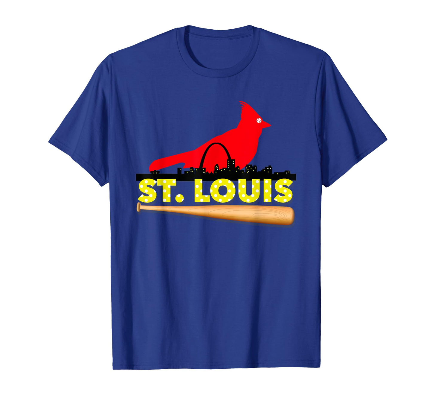 Saint Louis Red Cardinal Tshirt Eye Bird Ball and Skyline T-Shirt